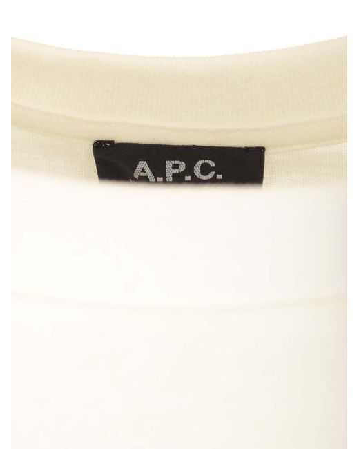 A.P.C. White Print Label T-Shirt