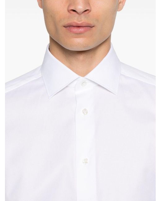 Zegna White Stretch Cotton Shirt Shirts for men