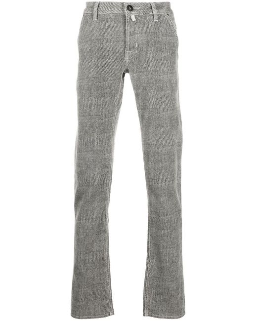 Jacob Cohen Gray Jeans In Denim Rigato for men