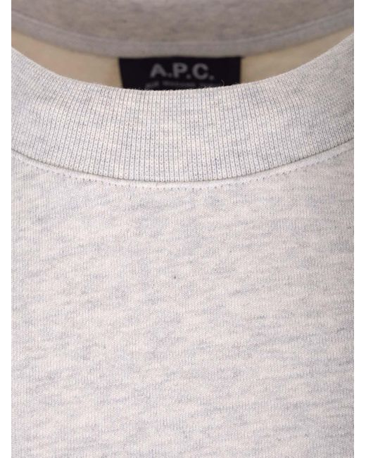 A.P.C. White Organic Cotton Sweatshirt for men