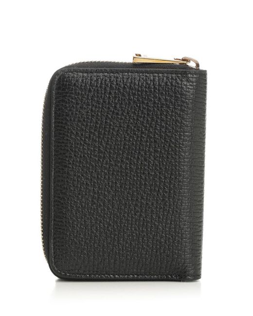 Versace Black Zip Around Leather Wallet