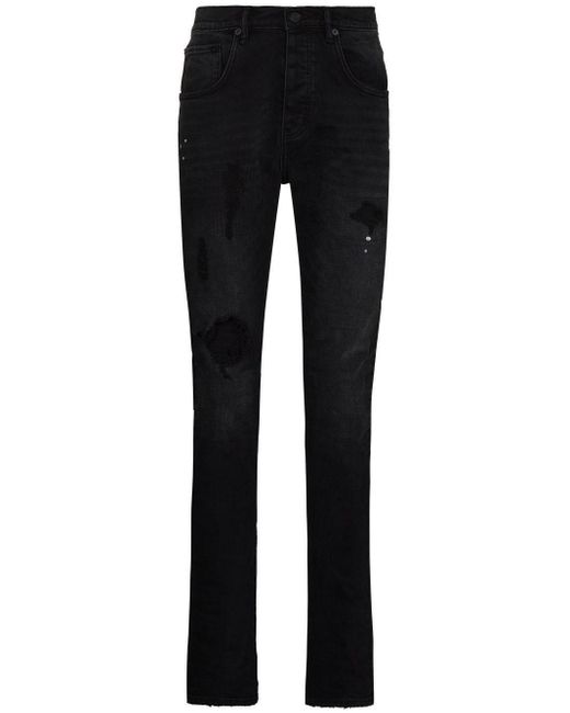 Purple Black Jeans Medium Waist for men