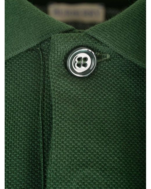 Burberry Green Double Layer Cotton Polo Shirt for men