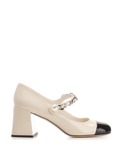 Miu Miu Mary Jane Shoes in Natural Lyst