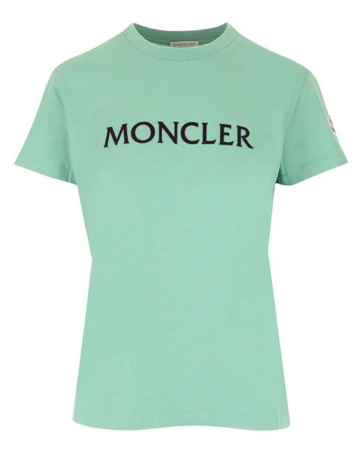 Moncler Cotton Mint Green Logo T-shirt | Lyst Canada
