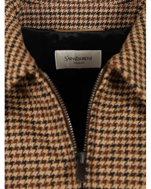 Saint Laurent Brown Houndstooth Padded Jacket