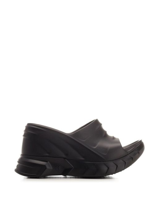 Givenchy Black Marshmallow Wedge Sandals