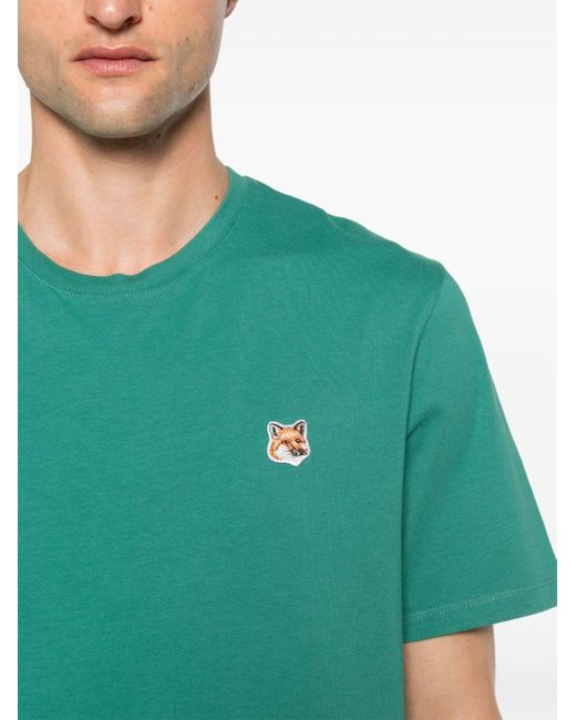 Maison Kitsuné Green T-shirt With Fox Head Patch