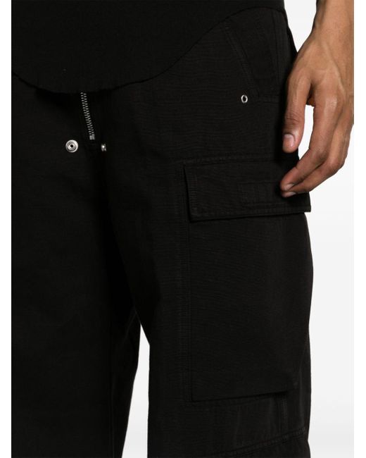 Rick Owens Black Double Cargo Jumbo Belas Trousers for men