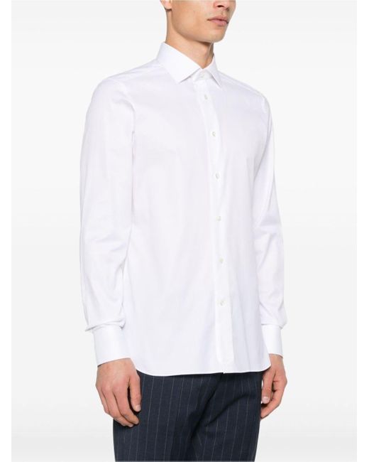 Zegna White Stretch Cotton Shirt Shirts for men