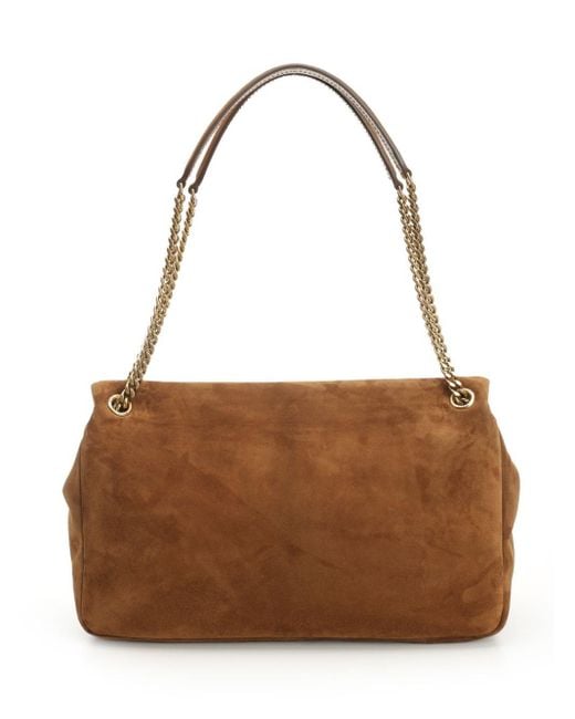 Saint Laurent Brown "calypso" Large Suede Bag