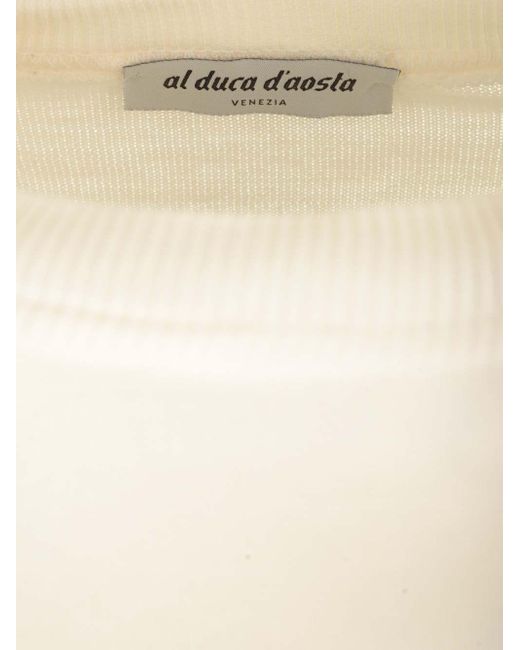 Al Duca D'aosta White Cotton Sweater for men