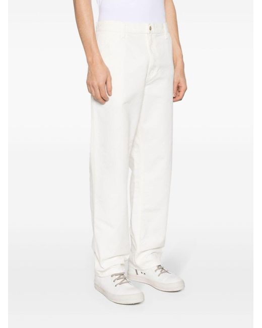 Carhartt White Simple Pant Straight Fit Jeans for men