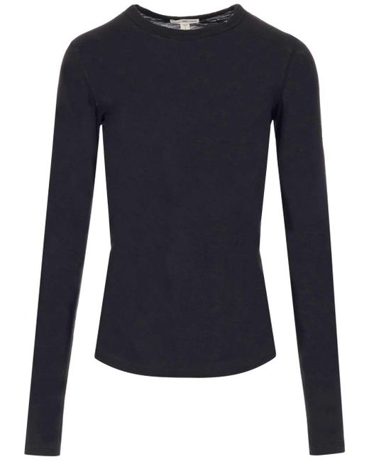 James Perse Blue Round Neck Longsleeved T-shirt