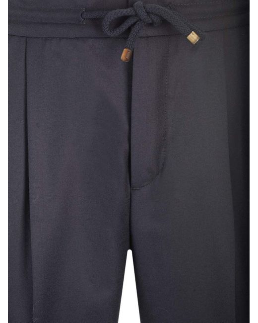 Brunello Cucinelli Blue Leisure Fit Trousers for men