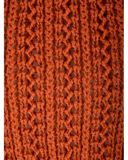 Max Mara Orange Top In Cotton Yarn