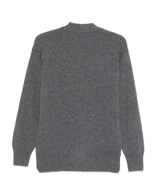 Barba Napoli Gray Wool Cardigan for men