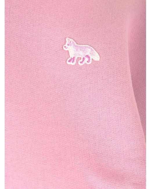 Maison Kitsuné Pink Half-zip Sweatshirt With Baby Fox Patch