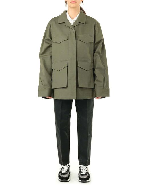 Totême Military Style Jacket in Green Lyst