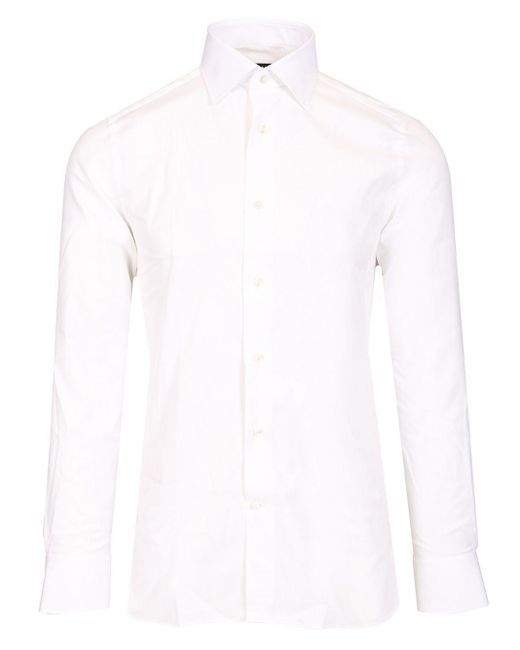 Zegna White Stretch Cotton Shirt Shirts for men