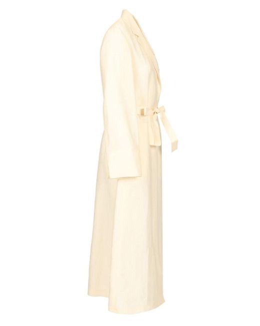 【送料&関税込】Max Mara Linen And Silk Canvas Overcoat Linen and silk canvas overcoat, light gold | 