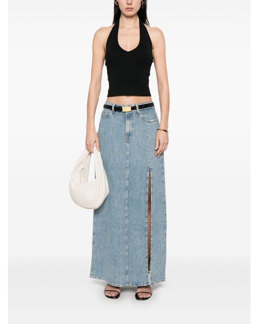 7 For All Mankind Blue Long Maxi Skirt Skirts Light