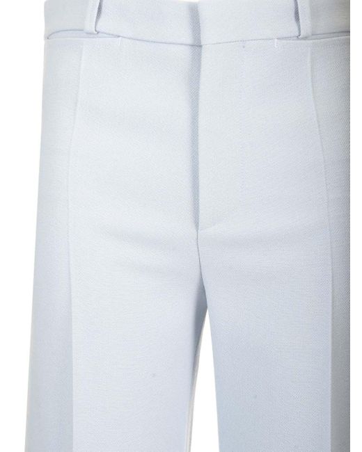 Chloé Gray Wool Crepe Flared Trousers