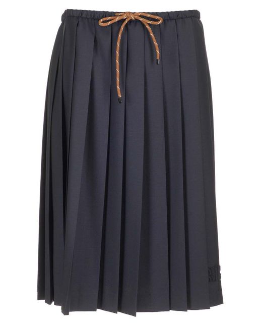 【日本入手困難】ミュウミュウ Pleated Batavia skirt スカート Miu Miu Pleated Batavia Skirt in Blue | Lyst