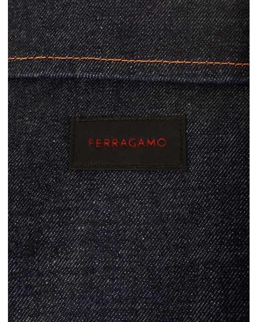 Ferragamo Blue Stonewashed Denim Jacket for men