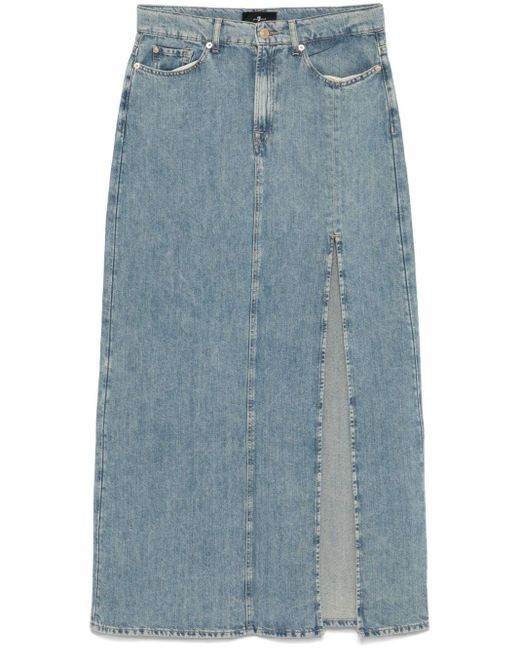 7 For All Mankind Blue Long Maxi Skirt Skirts Light