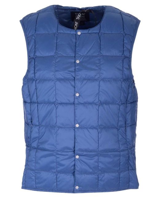 Taion Quilted Vest in Blue Lyst