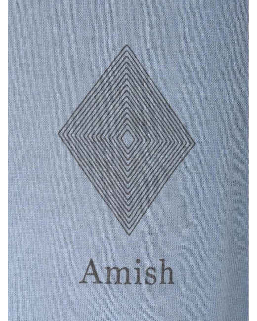 AMISH Blue Cotton T-shirt