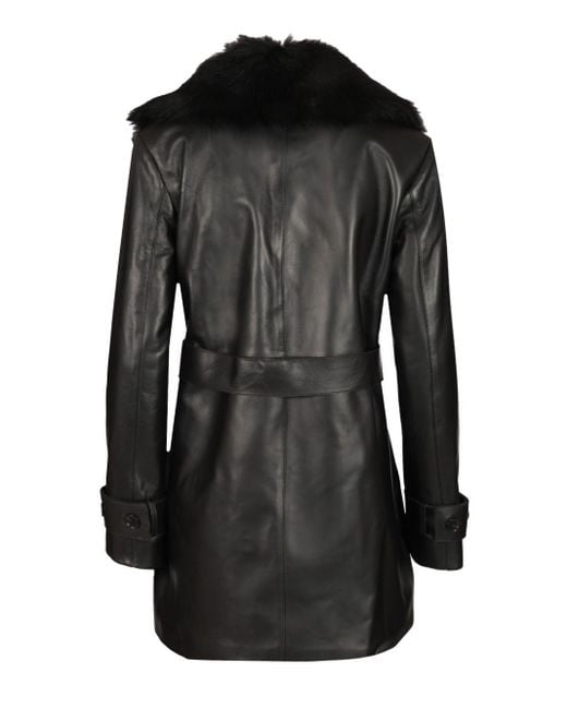 Arma Black "manon" Leather Coat