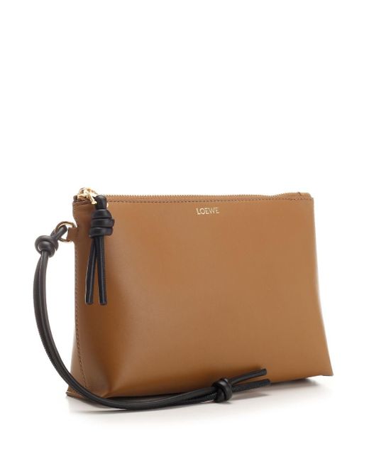 Loewe Brown "t-knot" Nappa Pouch