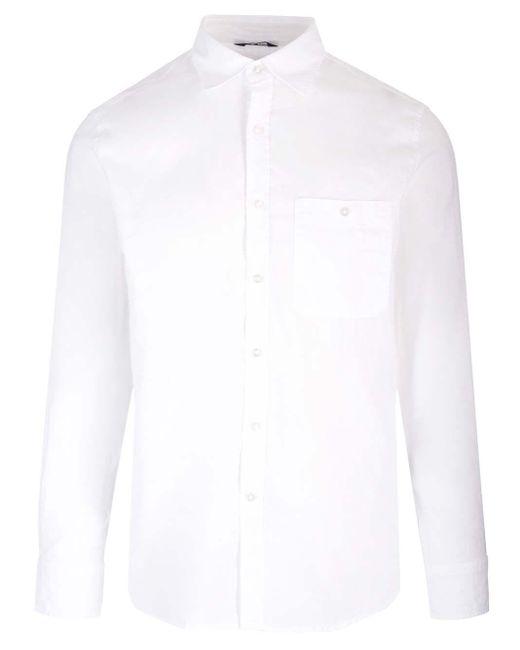 7 For All Mankind White Cotton And Linen Shirt for men