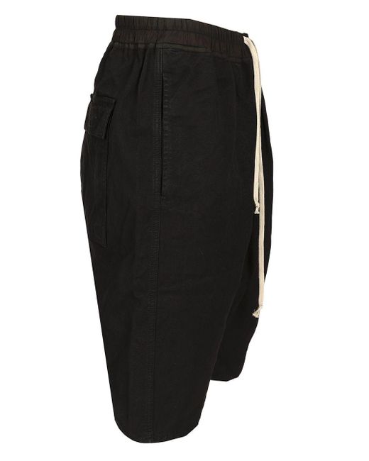 Rick Owens Black Bermuda Shorts With Drawstring for men