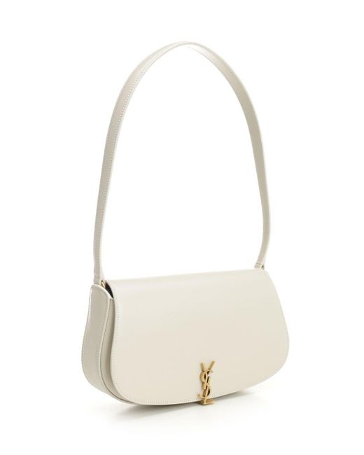 Saint Laurent White "demi Lune" Hobo Bag