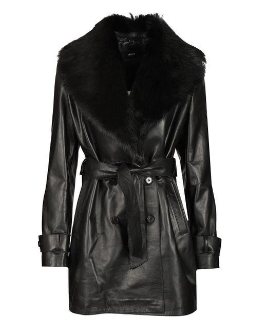 Arma Black "manon" Leather Coat