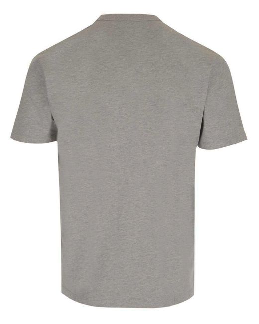 Maison Kitsuné Gray T-shirt With Fox Head Patch