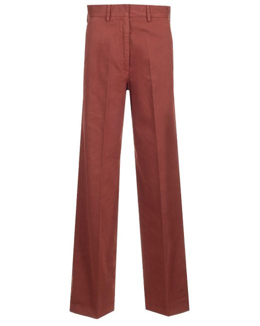 Forte Forte Red Soft Cotton Twill Trousers