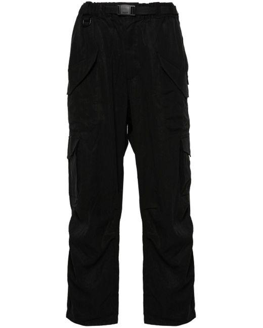 Y-3 Black Belted Straight-leg Cargo Pants for men