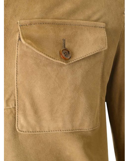 Al Duca D'aosta Natural Suede Shirt Jacket for men