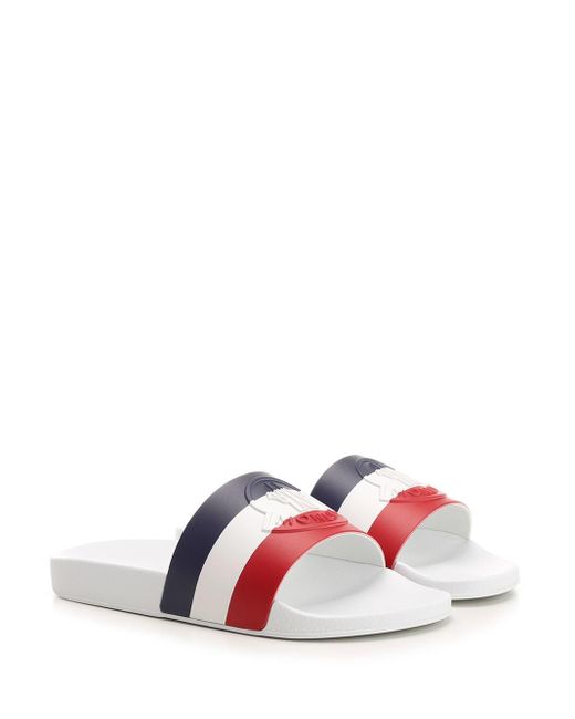 Moncler White "brasile" Slide