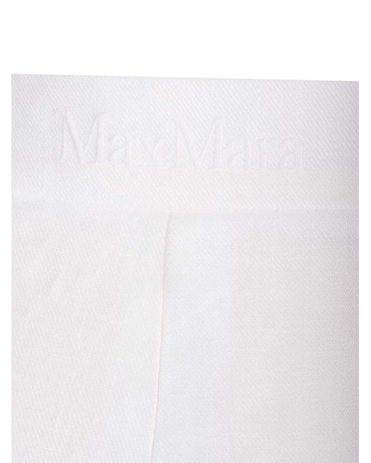 Max Mara White Linen Trousers