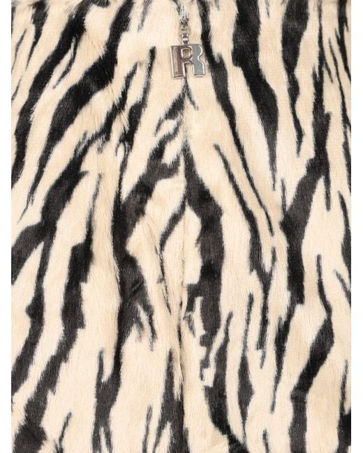 ROTATE BIRGER CHRISTENSEN White Printed Faux Fur Skirt