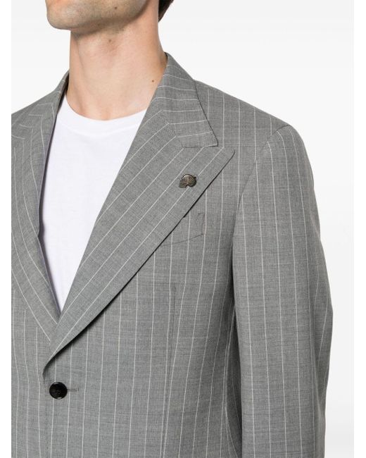 Gabriele Pasini Suit In Light Gray Pinstriped for men