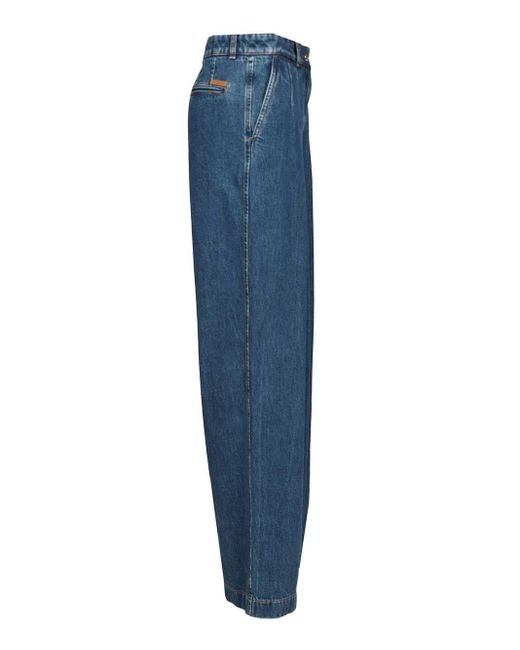 Dolce & Gabbana Blue Pantalone Gamba Ampia