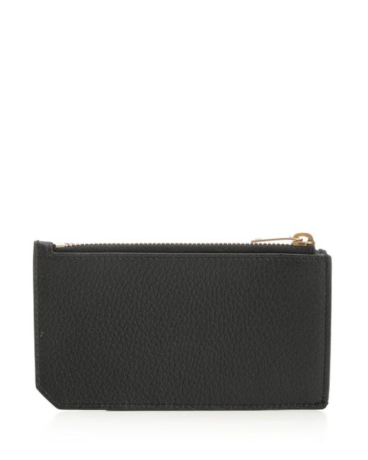 Saint Laurent Black "tiny Cassandre Fragments" Zip-around Card Holder