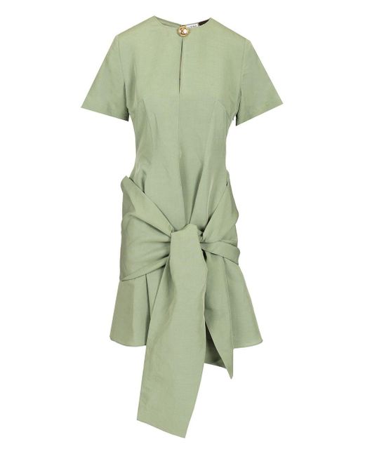 Loewe Pebble Dress In Viscose And Linen in Green | Lyst