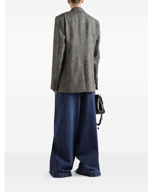 Dolce & Gabbana Blue Pantalone Gamba Ampia